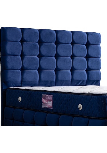 Setaymobilya Baza, Duke Lux Çift Kişilik Lacivert Baza + Başlık + Deluxe Yatak