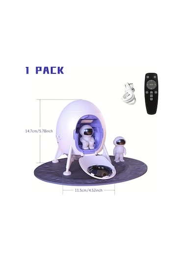 Honeybeeshop Astronot Galaksi Işık Projektörü 1 Bilgisayar Uzay Gemisi Tavan Projektörü Gece Lambası Zamanlanabilir Yatak Odası Dekoru 16renk Şarj Edilebilir