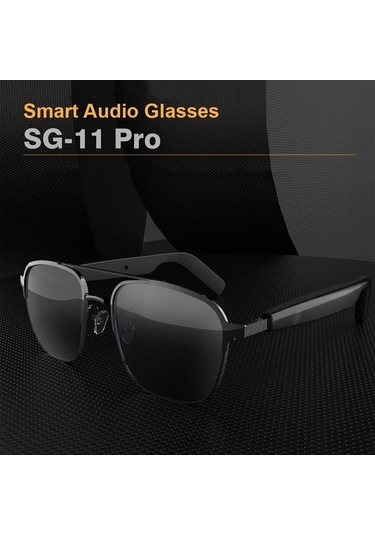 Xuweiwei Siyah Yeni Akıllı Gözlükler Kablosuz Kulaklık Gözlük Metal Dokulu Mikrofon Hoparlör Dokunmatik Kontrol Kamera Tüm Telefonlarla Uyumlu