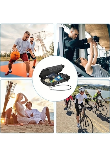 Fochsia Plaj Kodu Kutusu - Gri 4 Haneli Şifreli Kilitli Su Geçirmez Çanta Seyahat Kasası