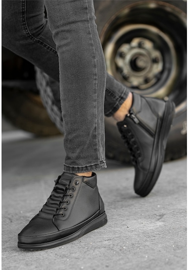 Garantili D877 Soğuk Geçirmez Erkek Bot Siyah