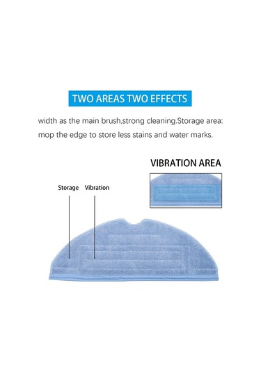 Danri Yedek Mikrofiber Paspas Roborock T7s T7s 6 Adet - Mavi 蓝色的