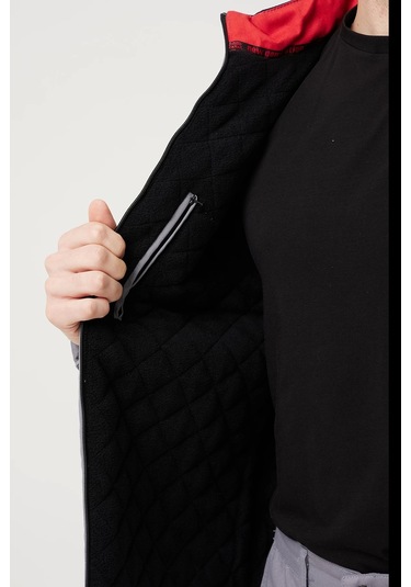 Allium Gabardin Mont Soğuk Havalarda Yüksek Koruma Gri-siyah