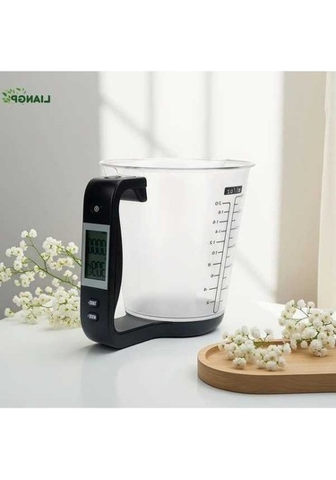 Fastbuy Wangxi Siyah Hamur Malzemeleri Tartmak Için Lcd Ekranli Mutfak Olcu Kupasi Siyah Siyah