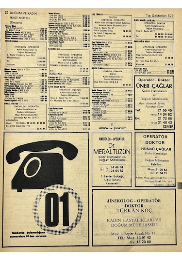 İzmir 1982-1983 Meslek Reklam İlanı Efemera S579