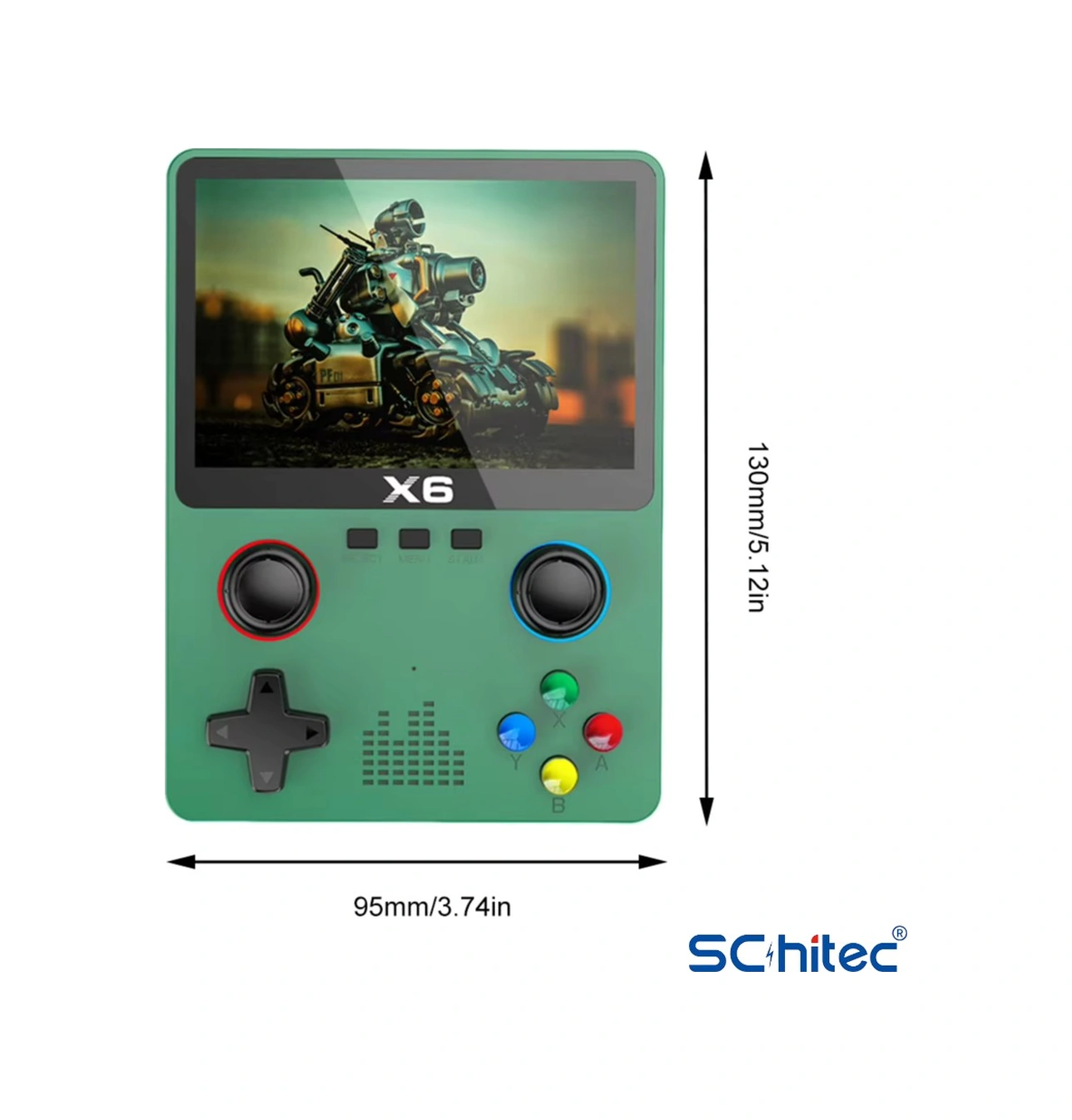 Schitec X6 3.5inç Ips Ekran Taşınabilir Retro El Atari Oyun Konsolu 10000 Oyunlu Tv Bağlanan 32gb Yeşil