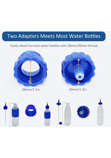 Çift Adaptörlü Su Şişesi İçme Tüpü Hidrasyon Sistemi Bisiklet Trekking İçin İçecek Tüpü Kiti Şeffaf
