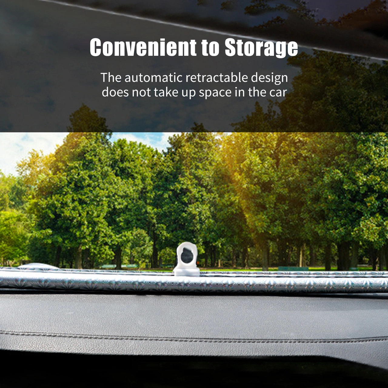 Lemestar 50x125cm Ön Cam Güneşlik, Otomatik Geri Çekilebilir, Isı Ve Uv Engeli, 3 Süpürgeyle Kurulum Kolay, Y-5214 Modeli