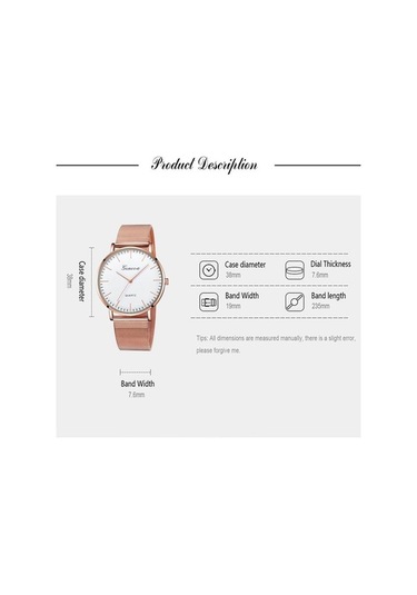 Fastbuy Erkek Kadın Cenevre Moda Kuvars İzle Paslanmaz Çelik Kordonlu Altın Beyaz Kadran Saat Çok Renkli