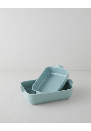 English Home Hecha Seramik Dikdörtgen Fırın Kabı 25 Cm Biberiye Yeşili Biberiye Yeşili