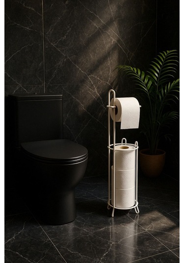 Magic ObjectsAyaklı Yedekli Tuvalet Kağıdı Askısı Beyaz