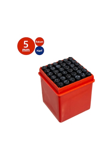 Partner Pt03043 Çelik Harf Rakam Zımba Takımı 5 Mm 36 Parça