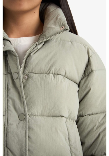 Defacto Kız Çocuk Su Geçirmez Fermuarlı Şişme Mont E8608a825augn1110 Yeşil