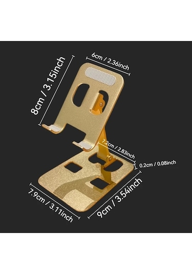 Chenkestoreone Aurora Gümüş Tüm Metal Katlanır Çok Açılı Telefon Tablet Tutucu Aurora Gümüşî