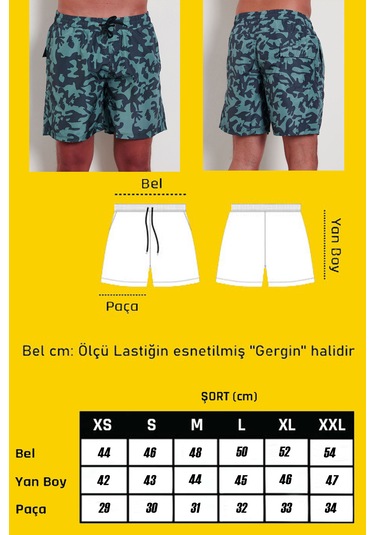 Enrico Ferry Erkek Hızlı Kuruyan Kamuflaj Baskı Deniz Şortu 2531