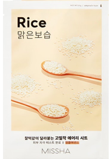 Missha Airy Fit Sheet Mask Rice Pirinç Özlü Aydınlatıcı ve Nemlendirici Yaprak Maske