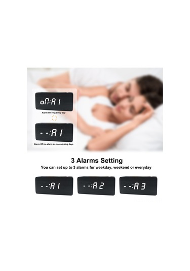 Gajeena Ahşap Dijital Alarm Saat, Led Büyük Ekran, 8 Seviye Parlaklık, Ses Kontrolü, Zaman-tarih-sıcaklık Gösterimi, Otomatik/manuel Aydınlatma Bambu