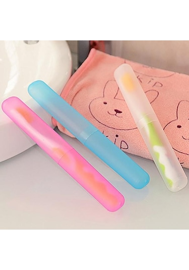 Pembe Yeni Taşınabilir Seyahat Yürüyüş Kamp Diş Fırçası Tutucu Kılıf Tüp Koruyucu Kapak Kutusu Pembe