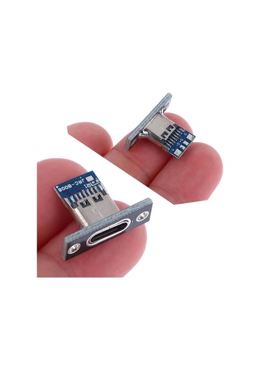 Usb 3.1 Type C Panel Montaj Dişi Soket 4 Pin Smd Lehimlenebilir Padler Konnektör Telefon Şarj