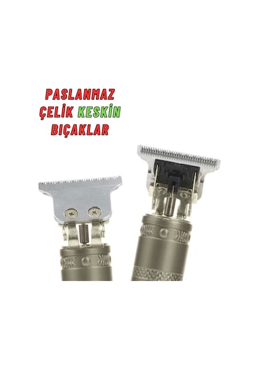 Metal Gövdeli Sıfır Kesim Şarjlı Tıraş Makinesi