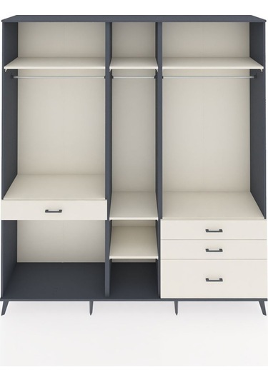 Hyperion Dolap 7 Raflı 4 Çekmeceli 3 Askılı 220x44x243 Antrasit-aytaşı/aytaşı Aytası/aytası Hyperion Dolap 7 Raflı 4 Çekmeceli 3 Askılı 220x44x243 Antrasit-aytaşı/aytaşı Aytası/aytası