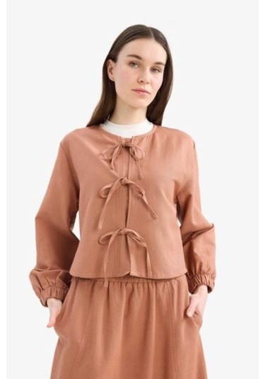 DeFacto Relax Fit Önden Bağlamalı Keten Uzun Kollu Tesettür Bluz E5352AX25SPBN566 DeFacto Relax Fit Önden Bağlamalı Keten Uzun Kollu Tesettür Bluz E5352AX25SPBN566