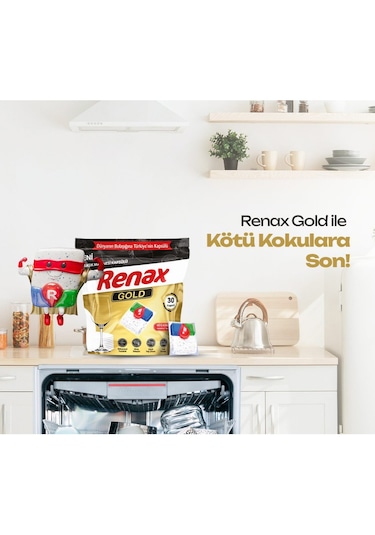 Renax Gold Bulaşık Makinesi Kapsülü Hepsi Bir Arada 70 Li Tablet