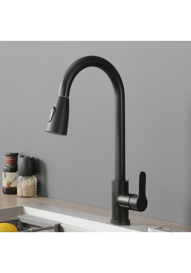 Homyl Paslanmaz Çelik Mutfak Bataryası İki Fonksiyonlu Siyah