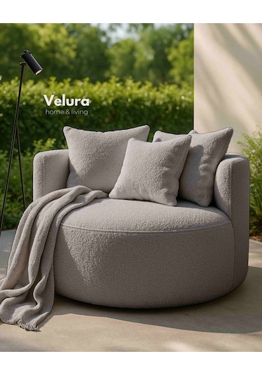 Miz Berjer & Puf & Armut & Tekli Koltuk & Dinlenme Koltuğu - Latte Ekru