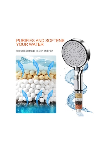 Qianfan 5 Püskürtme Türüne Sahip El Duşu, Duş Başlığı, Yağmur Krom