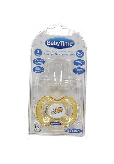 Kiraz Uçlu Koruyucu Kapaklı Akide Gövdeli Emzik Sarı No 2 Sarı