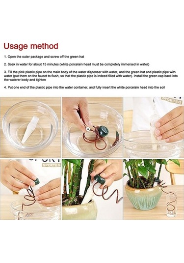 Pazly 8 Li Otomatik Bitki Sulama Stake Kiti + Rezervuar - Akıllı Otomatik Sulama, Tatil İçin Harika