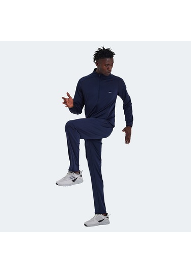 Slazenger ORRA IN Erkek Fermuarlı Dik Yaka Cepli Lacivert Eşofman Takımı