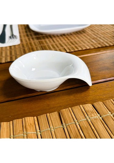 Alezy 661 Göreme Melamin Termostar Mat Kulplu Sosluk 12 Cm Beyaz