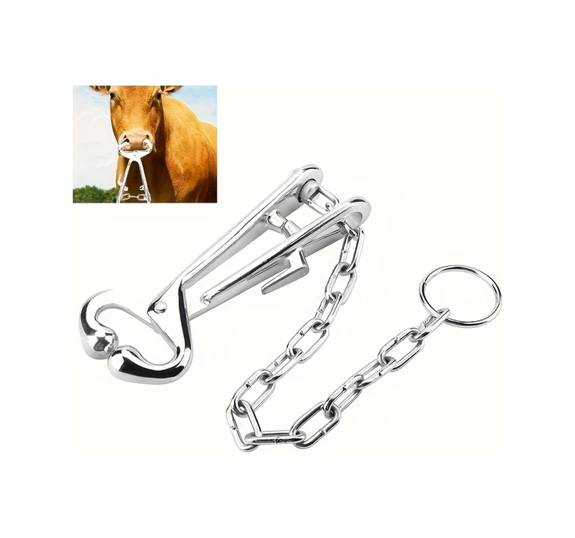 Willowhaven Zincirli Ağır Hizmet Metal Burun Halkası - Sığır, Keçi, Koyun İçin Dayanıklı