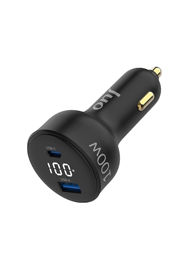 Juo 100w Led Ekranlı Type-c + Usb-a Araç Şarj Aleti İphone & Android & Notebook Araç İçi Şarj Cihazı