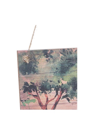 Shineyee 2 Adet Ahşap Askı Levha, Mdf Malzeme, Manzaralı Desen, Ev-café Dekorasyonu, 20x10cm, Direk Asılı Kullanim