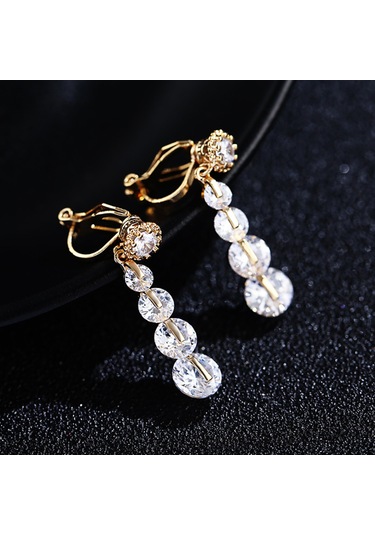 Geeksen Şık S925 Gümüş Kalp Küpe - İnci Ve Zirkon Detaylı Günlük Kullanım Gold