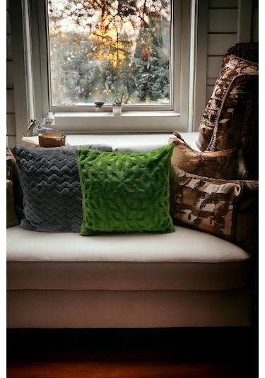 Bohem Dekoratif Yastık Kılıfı Kırlent Kılıfı 43x43 Cm Antrasit