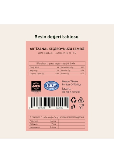 Kocamaar Çiftliği Keçiboynuzu Ezmesi Artizanal  260 G