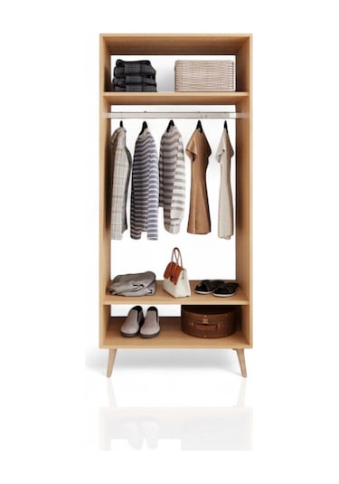 Floradesign Aden Aynalı Gardırop / Elbise Dolabı / İki Kapaklı Gardırop