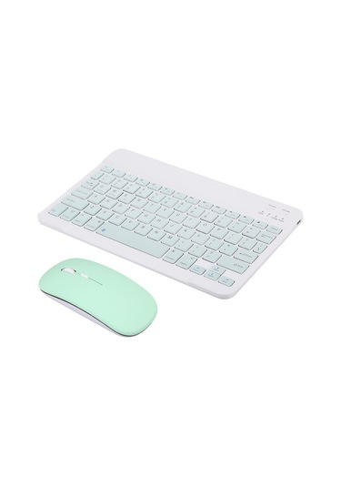 Yunboo 10 İnç Kablosuz Bluetooth Klavye Ve Fare Seti, İnce Tasarım, 78 Tuş, Şarj Edilebilir, 3 Dpı Ayarlı, Çoklu Sistem Uyumlu, Yeşil Diğer