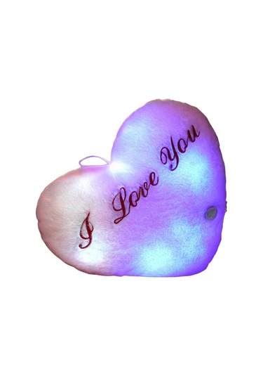 Yaratıcı Parıldayan Kalp Yastık Renkli Işıklı Led Aşk Kalp Şeklinde Peluş Atma Yastığı Sevgililer Günü Hediyesi İçin Düğün Dekoru Kız Arkadaş İçin Ev Kanepesi Diğer