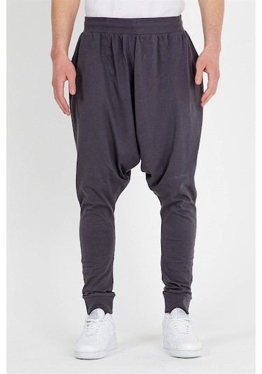 JAHR MARC Koyu Gri Slim Fit Yanları Cepli Erkek Şalvar Eşofman Koyu Gri