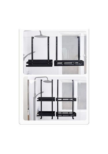 Dancemonkey Cbtx Karbon Çelik Banyo Kapısı Asılı Sepet Organizatör Raf - B Model Tek Katmanlı Çok Renkli