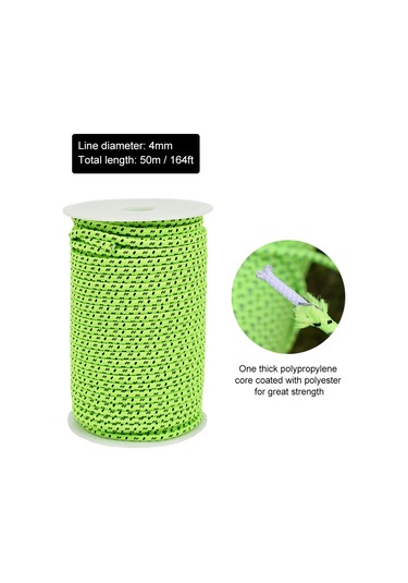 Vkemall 50m 4mm Dış Mekan Çadır Teli, Yansıtıcı Özellikli, 6 Adet Alüminyum Gergi Aleti İle, Gece Güvenliği Ve Dayanıklılık Sağlar Çok Renkli