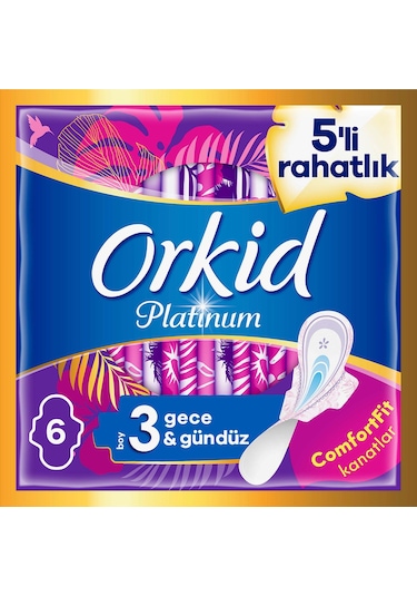 Orkid Platinum Hijyenik Ped Ultra Gece 6'lı