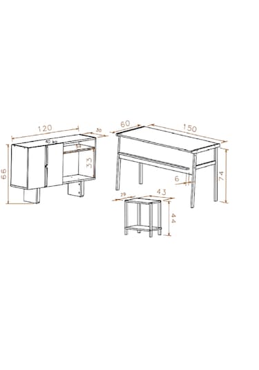 Lagomood Zenith Ofis Takımı Antrasit Ceviz