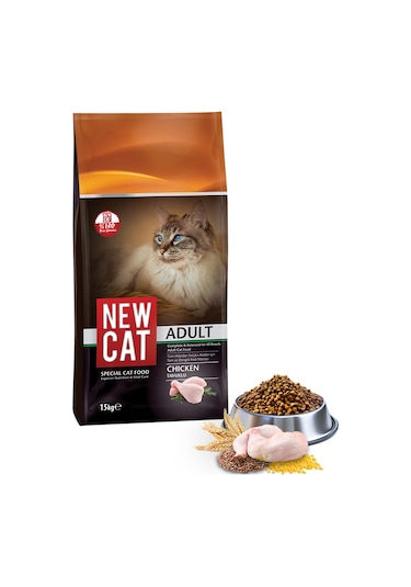 Newcat Tavuklu Yetişkin Kedi Maması 15 KG