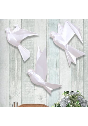 Mouette 3'lü Dekoratif Kuş İnci